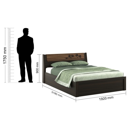 Maple V3 King Bed With 3/4th Lift On Storage - Fumed Oak (woodpore)