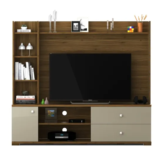 Wall Unit Marvella - Hg Cashmere And Natural Teak