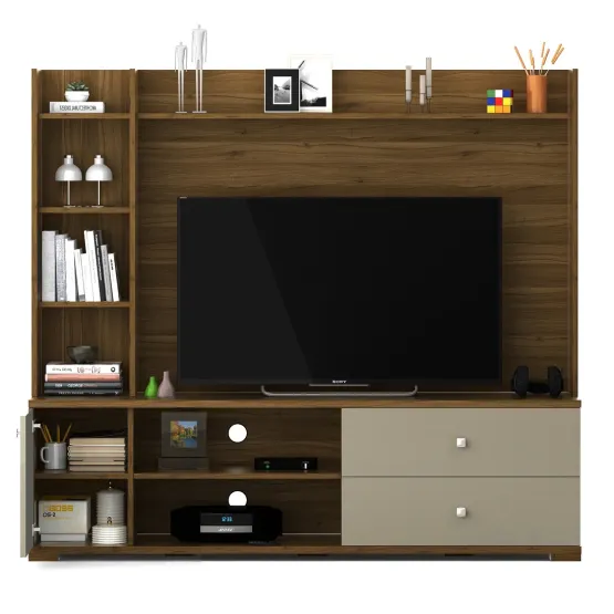 Wall Unit Marvella - Hg Cashmere And Natural Teak