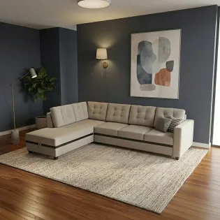 Spacewood Montessa L Shape Sofa In Fabric Finish