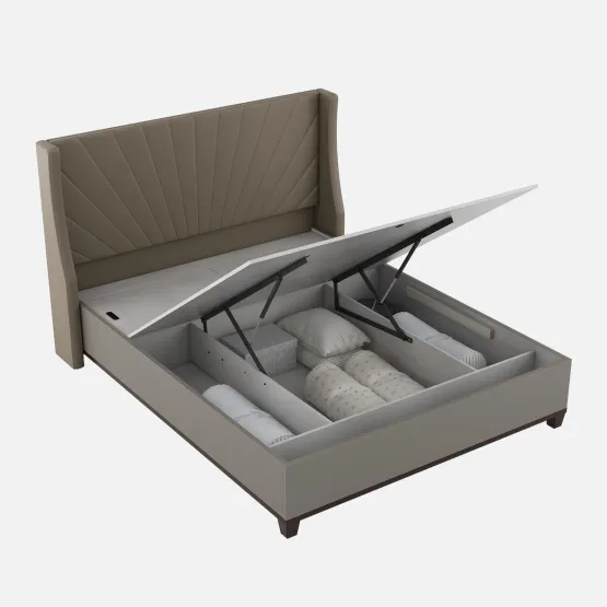 Morgan Queen Bed 3/4 Lifton Esm Sahara Beige