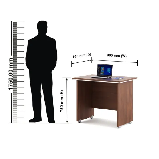 Nova Desking Office Table Extra Small - Walnut Rigato
