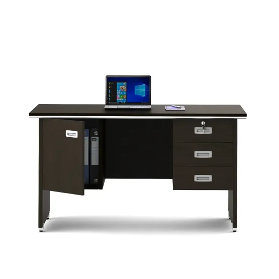 Nova Integra Office Table Medium With 3 Drawer 1 Shutter - Vermount