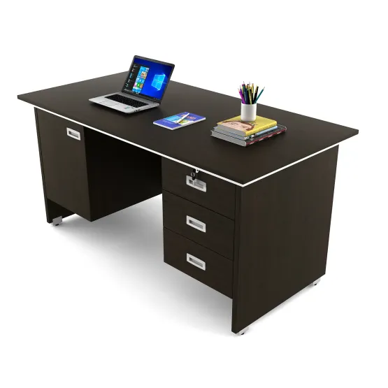 Nova Integra Office Table Extra Medium With 3 Drawer 1 Shutter - Vermount