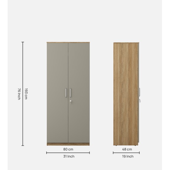 Nester 2 Door Wardrobe - Sebastian Oak