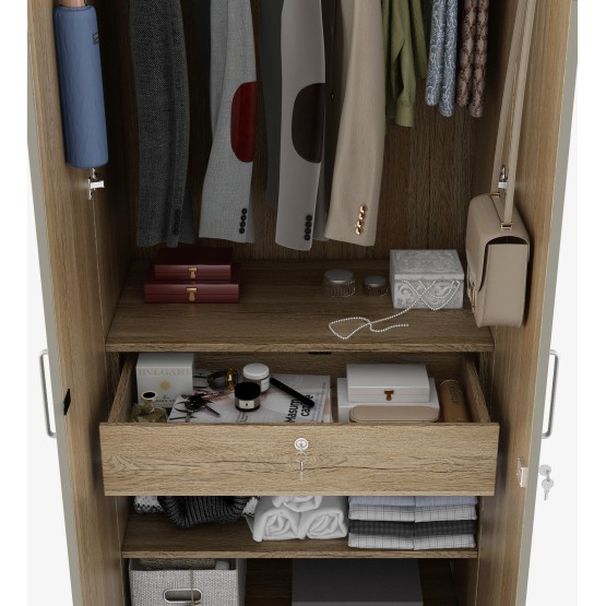 Nester 2 Door Wardrobe - Sebastian Oak