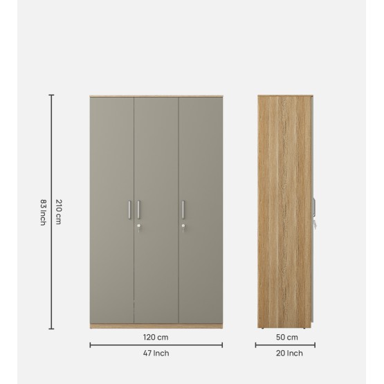 Nester 3 Door Wardrobe - Sebastian Oak