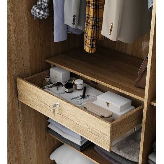 Nester 3 Door Wardrobe - Sebastian Oak