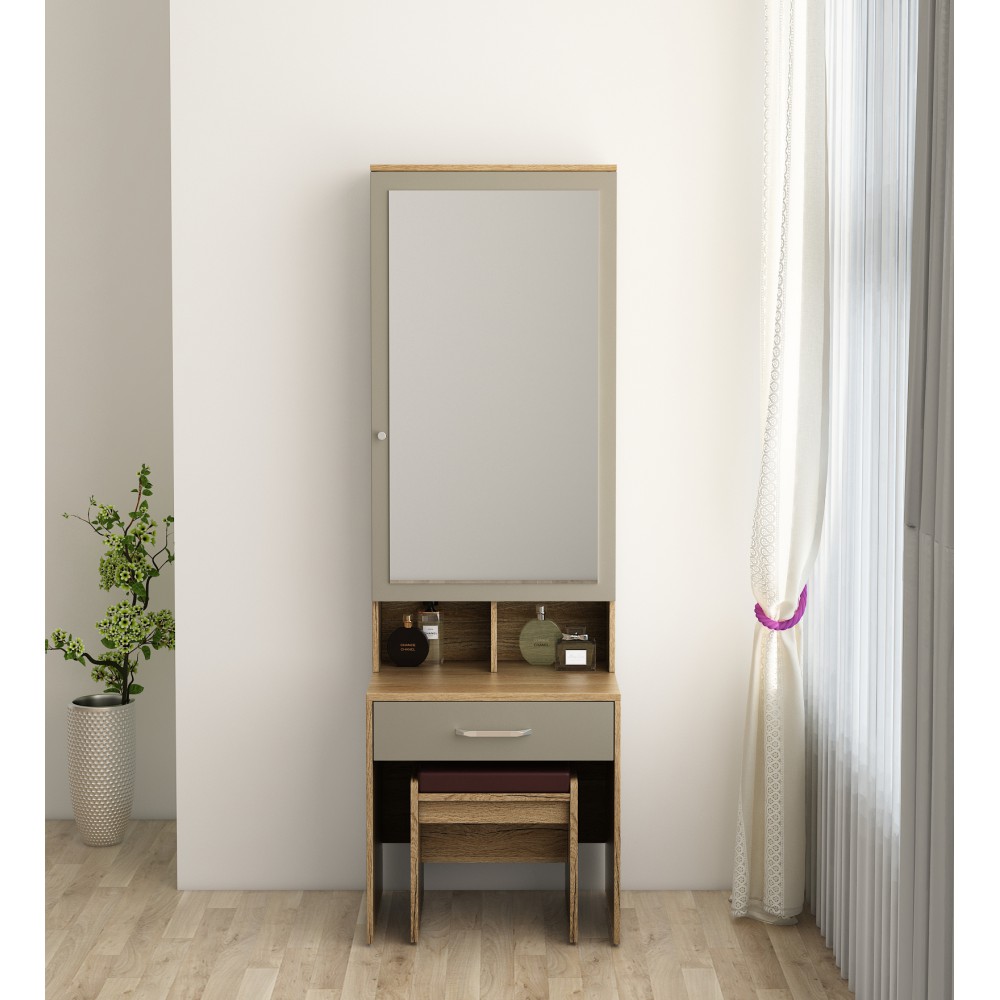 Nester Dresser With Stool - Sebastian Oak