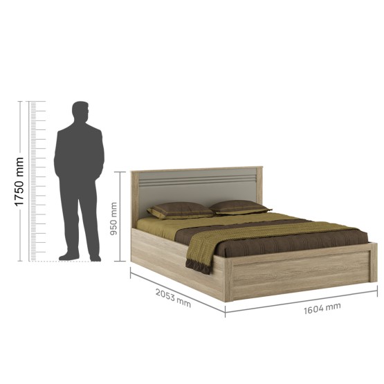 Nester Queen Bed Front Pull Out Storage - Sebastian Oak