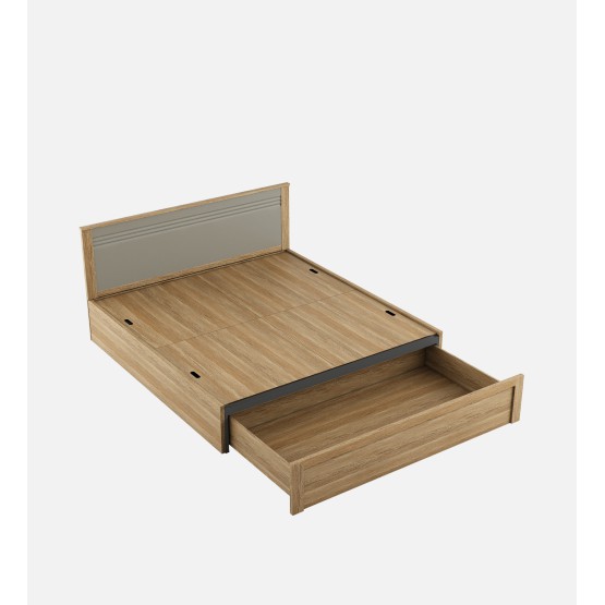 Nester Queen Bed Front Pull Out Storage - Sebastian Oak