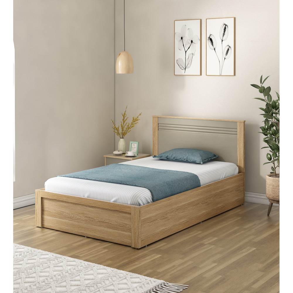 Nester Single Bed With Box Storage - Sebastian Oak
