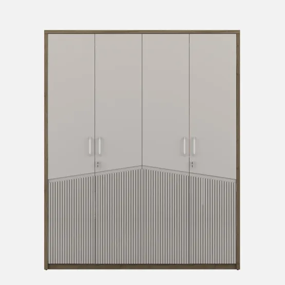 Nora 4 Door Wardrobe Without Mirror - Lyon Walnut