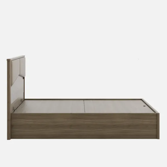 Nora King Bed  Full Lift On With Top Plank - Lyon Walnut