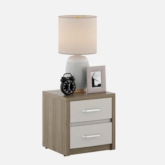Nora Bedside Table - Lyon Walnut & Hg Ceramic