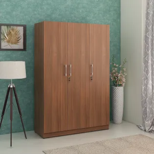 Optima 3 Door Wardrobe - Walnut Rigato