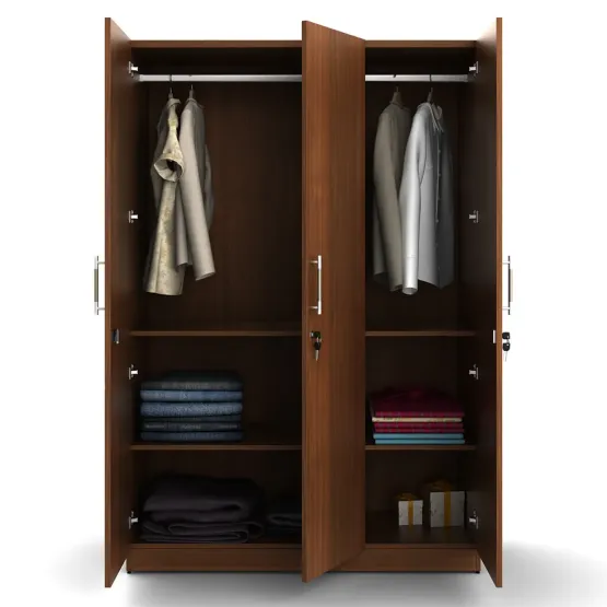 Optima 3 Door Wardrobe - Walnut Rigato