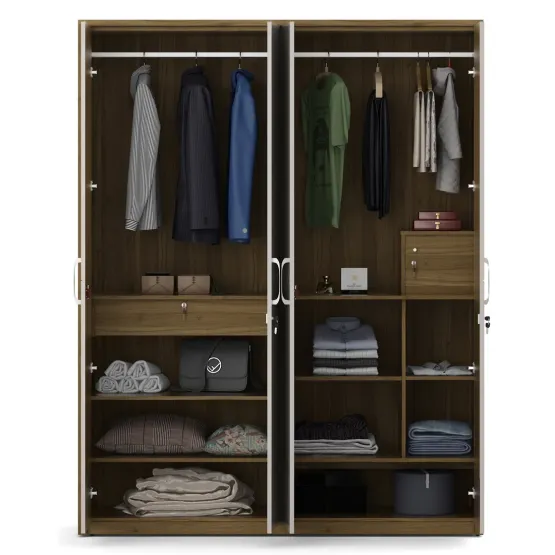 Pearl 4 Door Wardrobe- Ceramic High Gloss