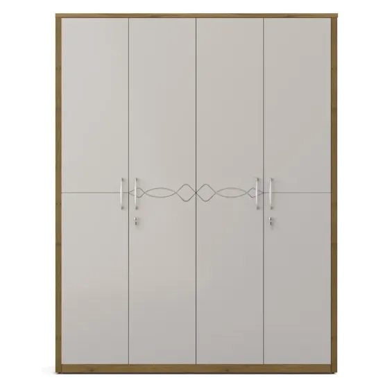 Pearl 4 Door Wardrobe- Ceramic High Gloss