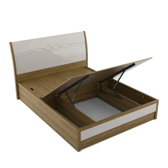 Pearl King Bed With 3/4th Lifton Storage - Ceramic High Gloss