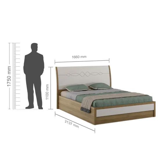 Pearl V2 Queen Bed With 3/4th Lifton- Ceramic High Gloss