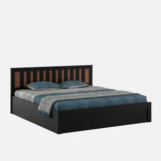 Phoenix Queen Bed With Box Storage - Natural Wenge Woodpore