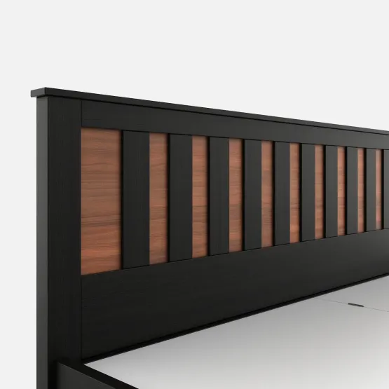 Phoenix Queen Bed With Box Storage - Natural Wenge Woodpore