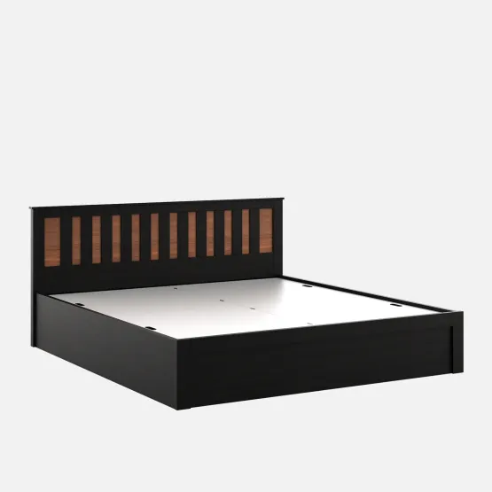 Phoenix Queen Bed With Box Storage - Natural Wenge Woodpore