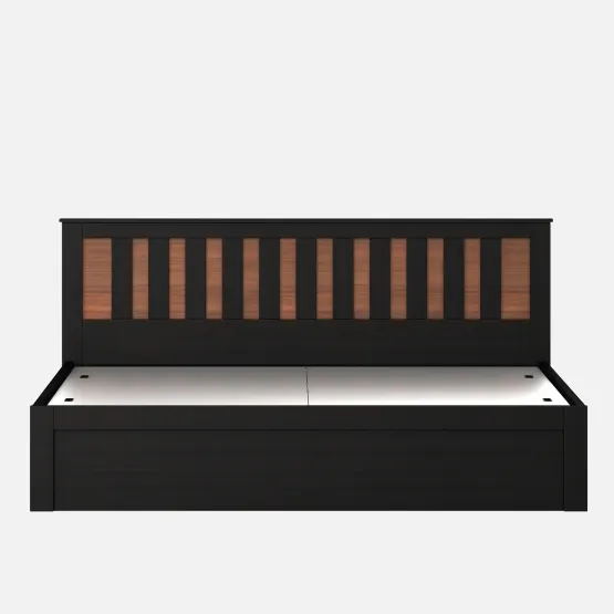 Phoenix Queen Bed With Box Storage - Natural Wenge Woodpore