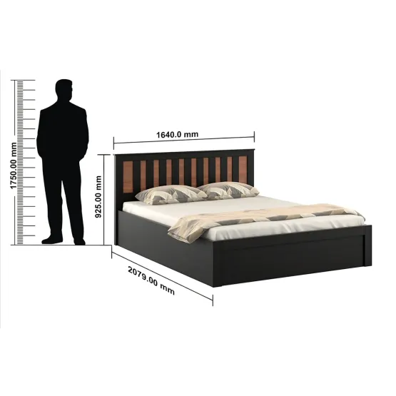 Phoenix Queen Bed With Box Storage - Natural Wenge Woodpore