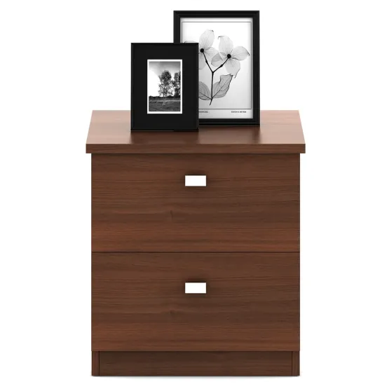 Premium Bedside Table - Walnut Rigato Woodpore