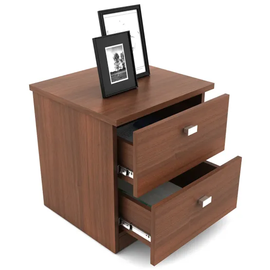 Premium Bedside Table - Walnut Rigato Woodpore