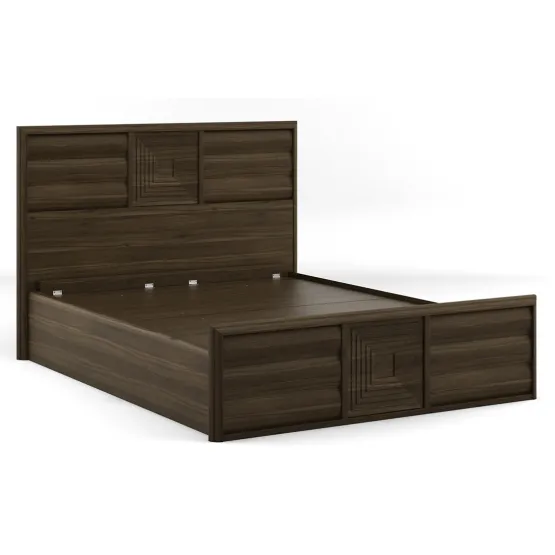 Proton King Bed V2 Full Lifton  With Top Panel - Lyon Walnut