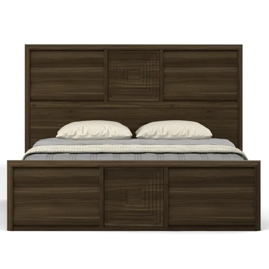 Proton King Bed V2 Full Lifton  With Top Panel - Lyon Walnut