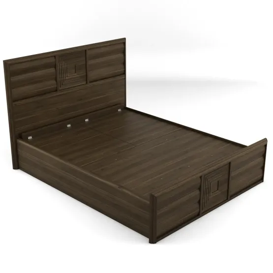 Proton King Bed V2 Full Lifton  With Top Panel - Lyon Walnut