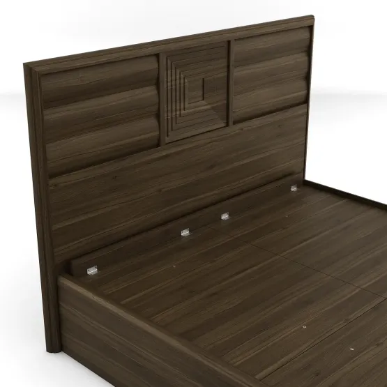 Proton King Bed V2 Full Lifton  With Top Panel - Lyon Walnut