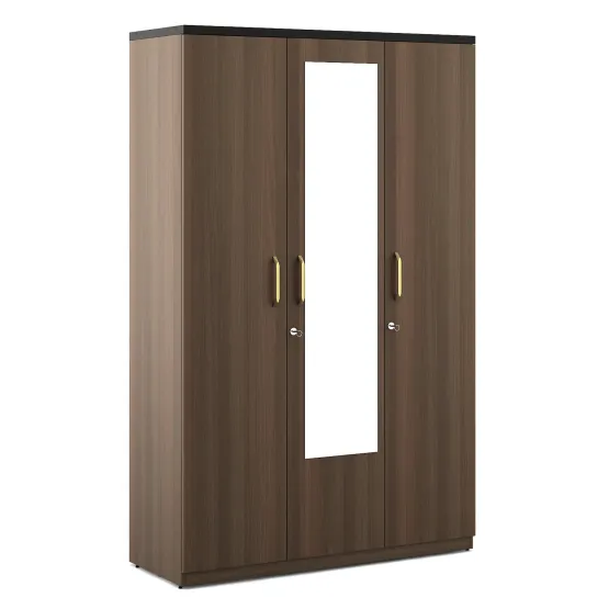 Roma 3 Door Wardrobe With Mirror  New- Mol-acacia Dark - Woodpore