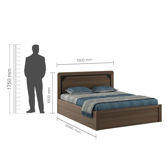 Roma Queen Bed With 3/4 Lifton Mol-acacia Dark - Woodpore