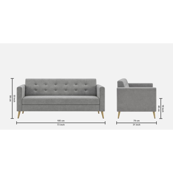 Spacewood Rome 3 Seater Sofa In Fabric - Af 706