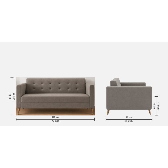 Spacewood Rome 3 Seater Sofa In Fabric - Af 707