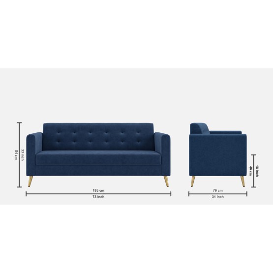 Spacewood Rome 3 Seater Sofa In Fabric - Af 715