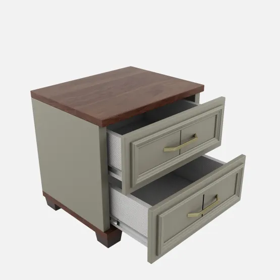 Sahara Bedside Table - Stone Grey Modern Ash