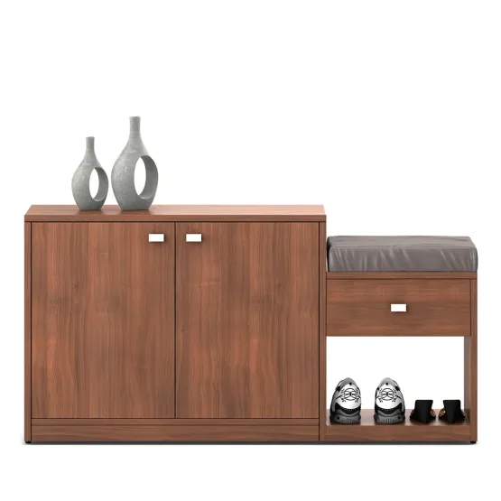 Shoe Rack All-in-one - Walnut Rigato Woodpore