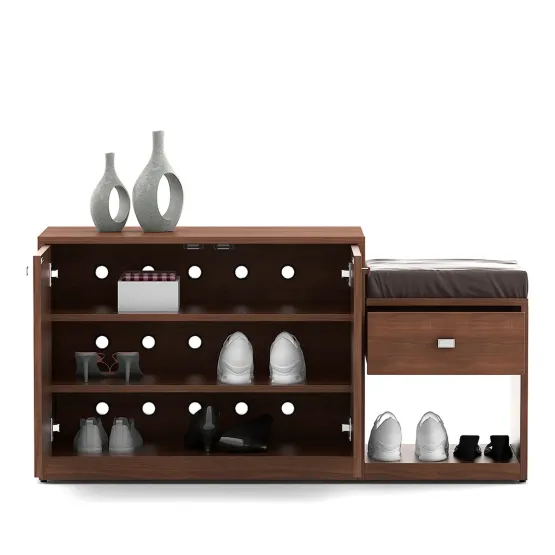 Shoe Rack All-in-one - Walnut Rigato Woodpore