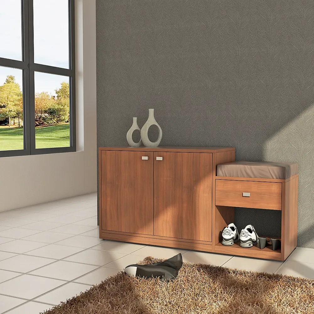 Shoe Rack All-in-one - Walnut Rigato Woodpore