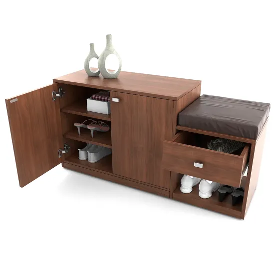 Shoe Rack All-in-one - Walnut Rigato Woodpore