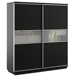 Universal 2 Door Sliding Wardrobe - Natural Wenge Woodpore