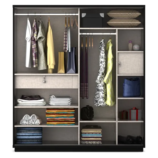 Universal 2 Door Sliding Wardrobe - Natural Wenge Woodpore