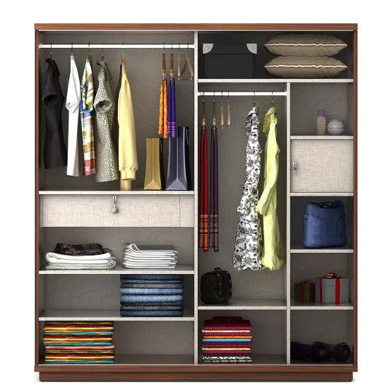 Universal 2 Door Sliding Wardrobe - Walnut Rigato
