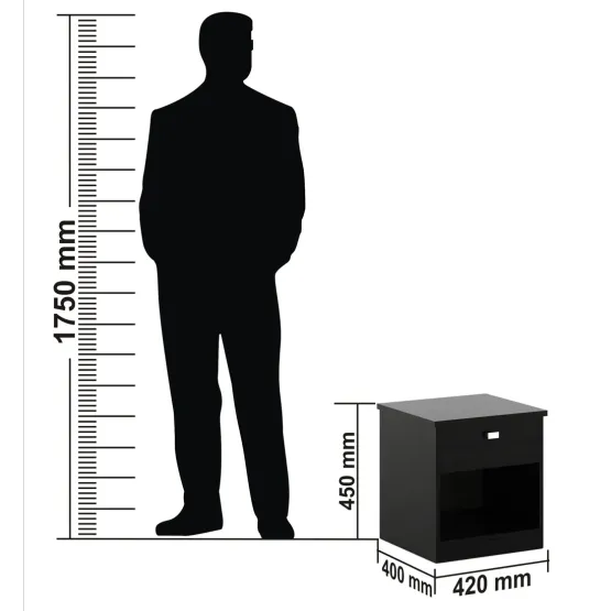 Value Bedside Table  - Natural Wenge Woodpore